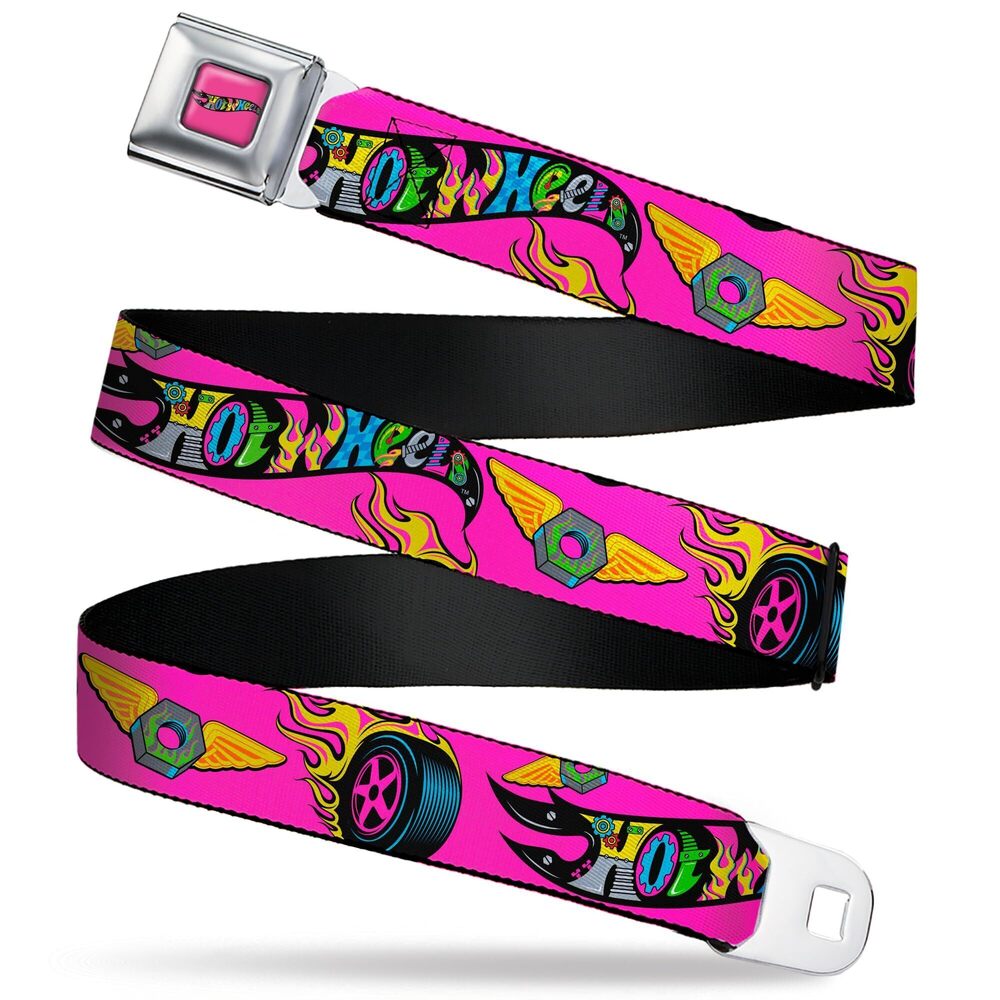 7208 Mattel Belt, Seatbelt Buckle Belt, Hot Wheels Logo and Parts Collage